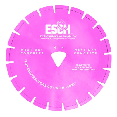 Esch's Pink Next Day Concrete Diamond-bonded blade.