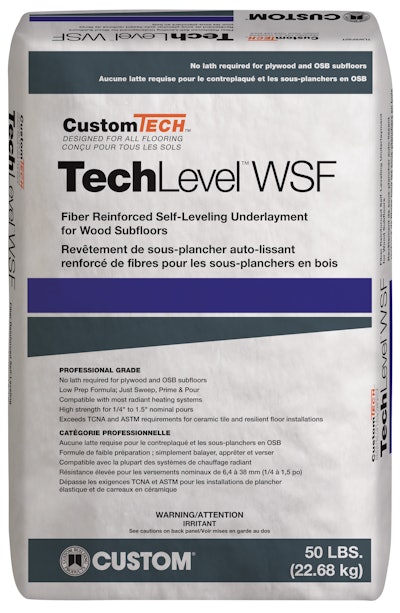 CustomTech TechLevel WSF Fiber Reinforced Self-Leveling Underlayment for Wood Subfloors
