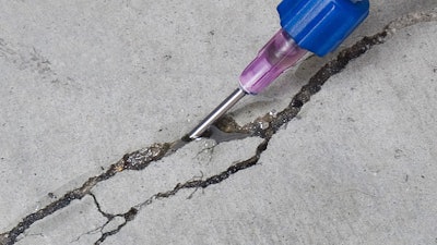 Needle tip concrete crack repair