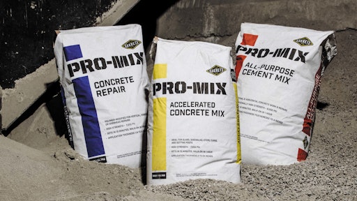 The Sakrete Pro-Mix family: Concrete Repair, Accelerated Concrete Mix, All-Purpose Cement Mix