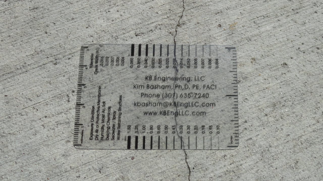 Troubleshooting Cracks in Concrete, Crack Comparator Card