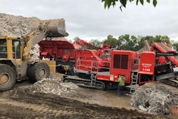 The concrete was crushed on-site for beneficial reuse. The team was also able to recycle ferrous and nonferrous metal, and any debris went to the landfill.