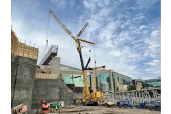 Wagstaff Crane Service uses LTM 1750-9.1 with upgrade kit to place pedestrian bridge at Huntsman Cancer Institute expansion.