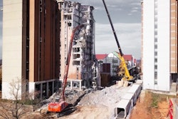 Because of the location of the site, Renascent had to take extreme caution in demolishing Morrill Hall.