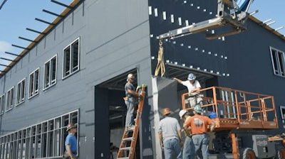 Branch Technology used cellular fabrication, or C-Fab, a printing method that allows material to solidify in open space, creating a matrix of polymer in virtually any shape, on the project.