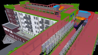 DJM mechanical pipe roof view
