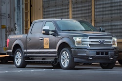 A prototype all-electric F-150 was demonstrated by towing 10 double-decker rail cars and 42 2019-model year F-150s, weighing more than 1 million pounds.