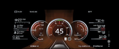 With the Peterbilt Digital Display, drivers decide what they want to see and how it is displayed.
