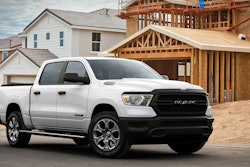 The Ram 1500 Tradesman HFE EcoDiesel is available on crew cab four-door models with a 5-ft. 7-in. bed and 20-in. aluminum wheels.