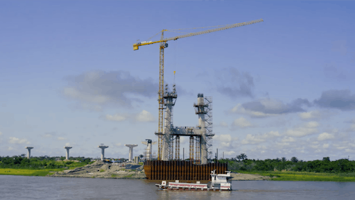 Potain Mc 310 K16 Tower Crane Duo Erects 1410 Ft Bridge In Perus Amazon 03