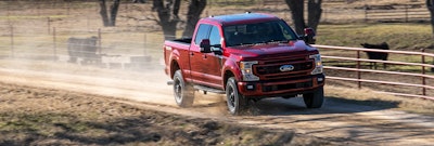 The Super Duty trucks will continue to offer the 7.3-liter V8 with 430 hp and 475 lb.-ft. of torque. The available third-generation 6.7-liter Power Stroke diesel V8 delivers 1,050 lb.-ft. of torque and 475 hp.