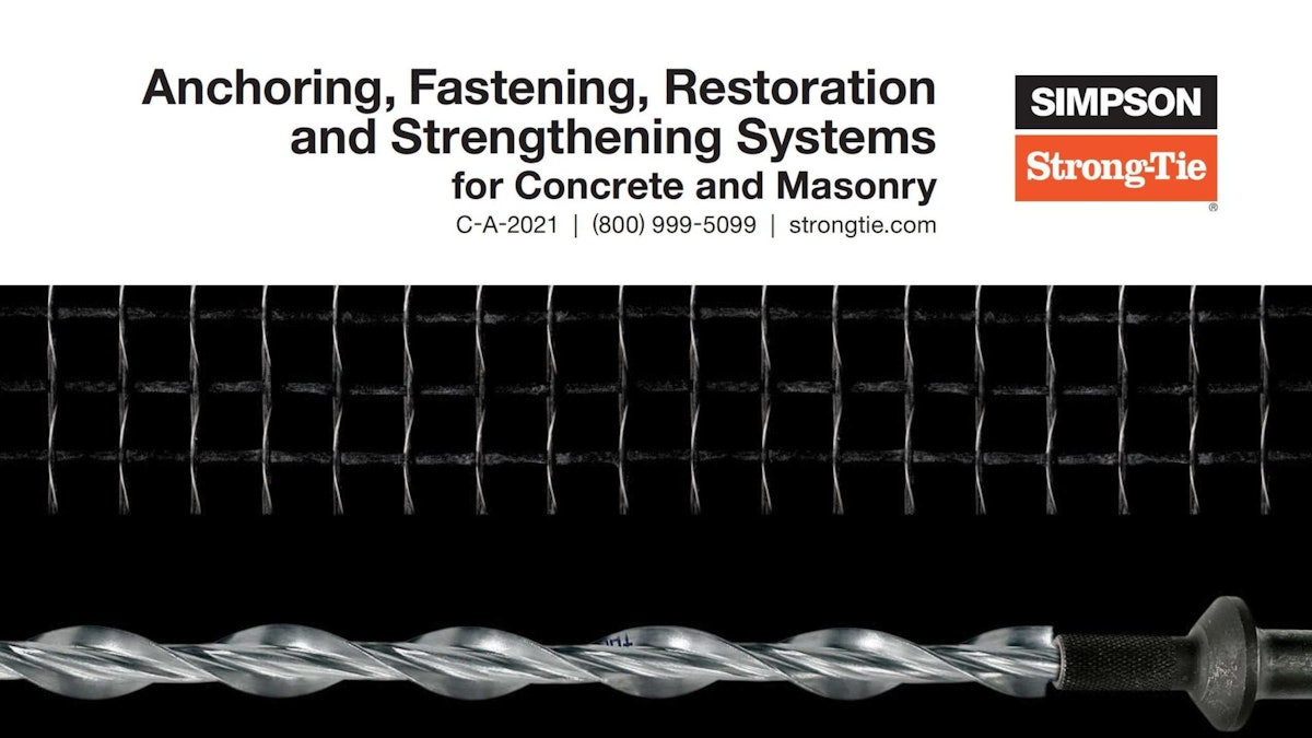 The 2021 Anchoring, Fastening, Restoration and Strengthening Systems