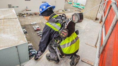 A harness/lanyard does not prevent a fall, but rather stops the wearer from reaching the ground in the event a fall occurs.