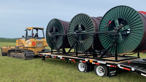 Trucking , How to load reels of Fiber Optic Wire on a flatbed