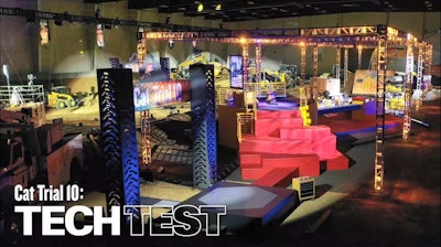 Cat Trial 10: Tech Test is a ninja warrior obstacle course with built-in technicians skills tests.