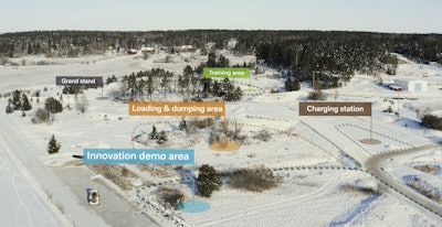 The more than 710,000-sq.-ft. “innovation zone” at the Customer Center in Eskilstuna, Sweden, will include a secure track for full-electric, automated and teleoperated machines with charging infrastructures and 5G connectivity, a control and training room building, a spectator stand and training area for the Volvo Co-Pilot assist functions.