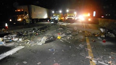 TDOT crews were called out to make emergency pothole repairs on I-24 in the Antioch area. Even with traffic control vehicles and a work zone setup, a driver in a red pickup truck with a trailer full of construction supplies slammed into the work zone at a high rate of speed. Thankfully, the attenuator behind the TDOT trucks absorbed most of the impact from the crash and no TDOT employees were hurt.