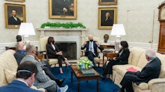 Biden meets with a bipartisan group of lawmakers to discuss the American Jobs Plan.