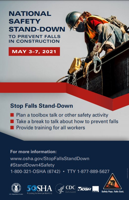 2021 National Safety StandDown to Prevent Falls in Construction