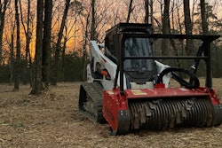Peterson used a Bobcat T770 compact track loader with a Fecon Bull Hog attachment to tackle the land clearing test.
