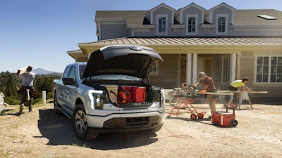 Front and rear cargo areas offer outlets to run power tools.
