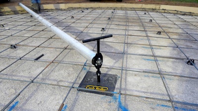 A pivot kit minimally consists of a metal stake fixed to a weighted base, which is affixed to the center of the work area. The kit can be used as a guide to frame out the circular pad and gives users the ability to attach one end of a concrete screed to the center stake and control the screed from the other end.
