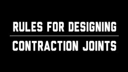 Rules for Designing Concrete Contraction Joints