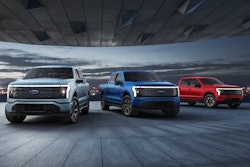 The 2022 Ford F-150 Lightning all-electric pickup trucks.