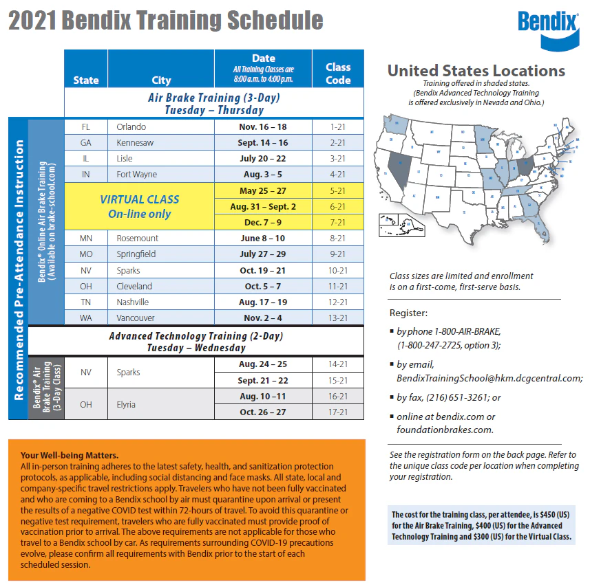 Bendix Announces 2021 Technical Training Sessions - Vimarsana News