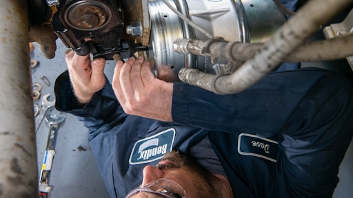 Brakes being out of adjustment is a common DOT citation. On an air brake system the slack adjuster is used to adjust the brakes. It takes up the slack is the stroke as the friction surfaces wear away. Modern trucks are equipped with automatic slack adjusters that adjust themselves during full brake applications and should only require manual adjustments during installation.
