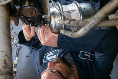 Brakes being out of adjustment is a common DOT citation. On an air brake system the slack adjuster is used to adjust the brakes. It takes up the slack is the stroke as the friction surfaces wear away. Modern trucks are equipped with automatic slack adjusters that adjust themselves during full brake applications and should only require manual adjustments during installation.