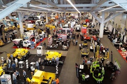 On the show floor in 2018, National Pavement Expo attendees are eager to network and visit.