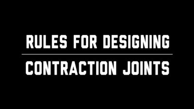 Rules for Designing Contraction Joints