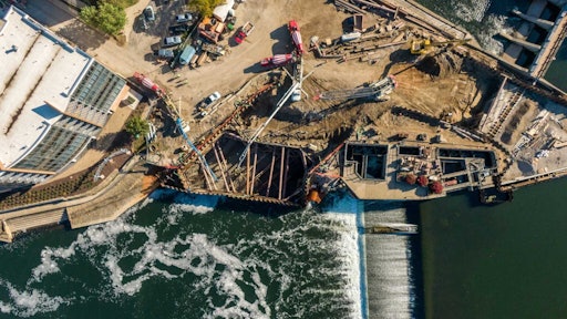 Ozinga mixer trucks support Rieth-Riley Construction building an underground, 2.5 megawatt hydroelectric facility in South Bend, IN.