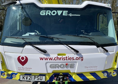 John Sutch Cranes Raises Awareness And Funds For The Christie Cancer Charity With Specially Wrapped Grove Gmk5200 1 03