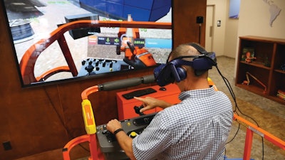 Life-like simulators, such as JLG's AccessReady XR, enable trainees to improve controls familiarization and practice operating equipment before stepping foot into a machine.