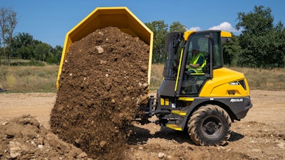 With the swivel skips, dumpers are able to precisely place materials in confined space.