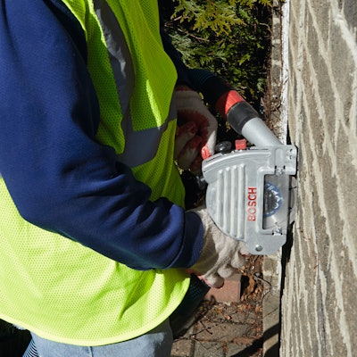 The GWS13-52TG Tuckpointing Grinder and Dust Guard
