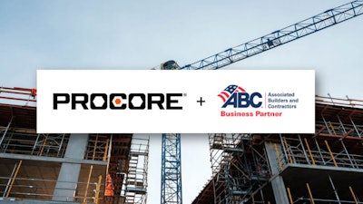 Associated Builders and Contractors has partnered with Procore Technologies on construction management software.