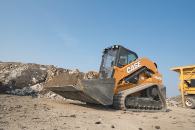 The machine comes standard with a 84-in. wide bucket that holds 1.25 cu. yds.