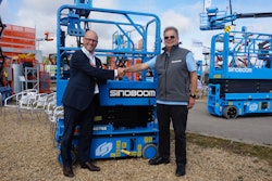 The partnership was signed by Tim Whiteman, CEO of Sinoboom BV, right, and Kristof Bolle, senior VP EMEA for TVH, left.