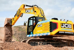 JCB is testing its hydrogen powered 20-tonne excavator at its quarry proving grounds.