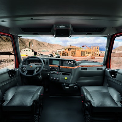 Inside the cab, a stalk shifter allows drivers to manually shift and apply the Jake Brake without having to look down and take their eyes off the road.