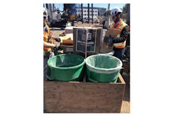 Field staff source-separate construction materials in the four-tier collection systems, built by Webcor jobsite personnel.