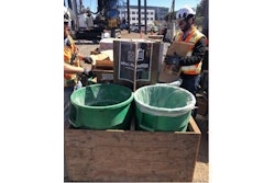 Field staff source-separate construction materials in the four-tier collection systems, built by Webcor jobsite personnel.