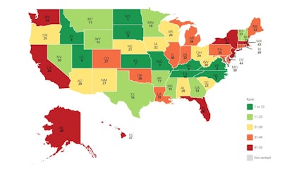 This graphic shows the overall highway performance of the state highway systems using 2019 and 2020 data.