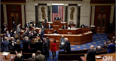Cheers on the House floor after the $1.2 trillion Infrastructure Investment & Jobs act passes