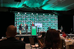 Amy Schwandt, publisher of Asphalt Contractor magazine, presents the 2021 Larry H. Lemon award winners at the NAPA annual meeting.