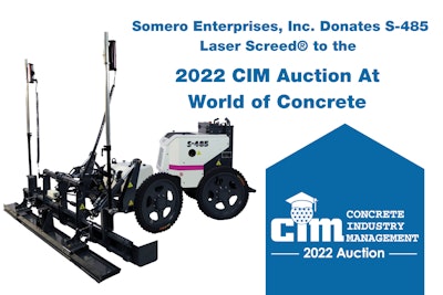 Somero Donates S-485 Laser Screed For 2022 CIM Auction