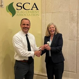 Ed Griffith (St. Marys Cement) and Lori Tiefenthaler (Lehigh Hanson), SCA members.